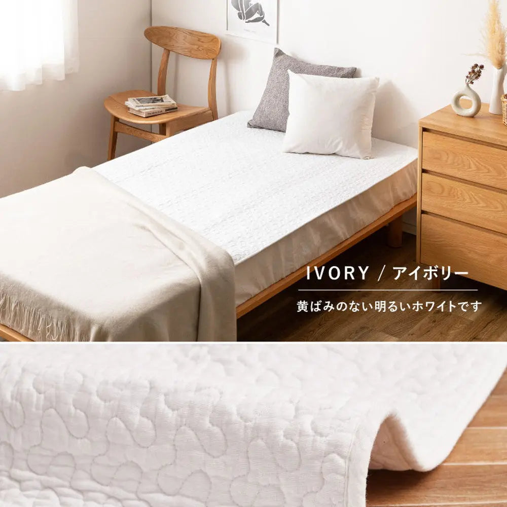 敷きパッド デコール 約100×205cm シングル S 敷きパット 敷パッド イブル キルティング 滑り止め付き ゴムなし HAGIHARA