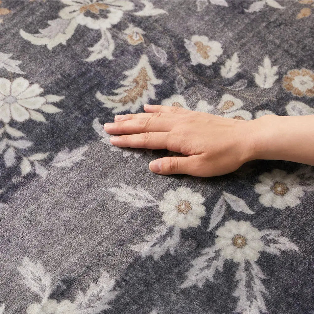 ソフトフランネル 転写プリントラグ 約130×190cm レーナ ハーマル オッタ 洗えるラグ 滑り止め付き オールシーズン HAGIHARA