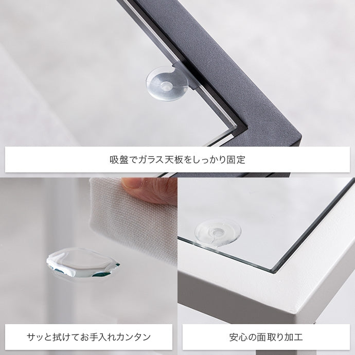 【幅80cm】Noy ガラス天板センターテーブル