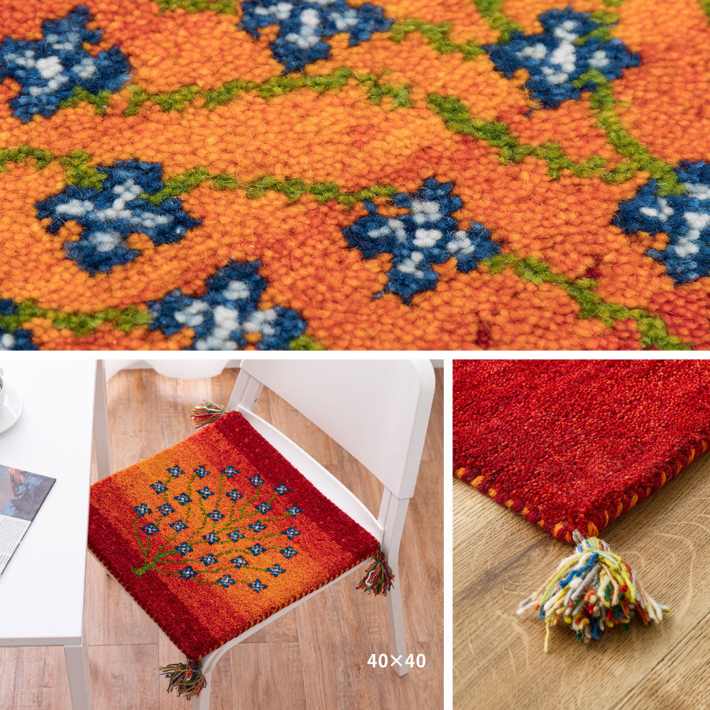 ギャッベ キッチンマット 約40×120cm ギャベ GABBEH A8 ウール 羊毛 ロングマット アクセントマット HAGIHARA