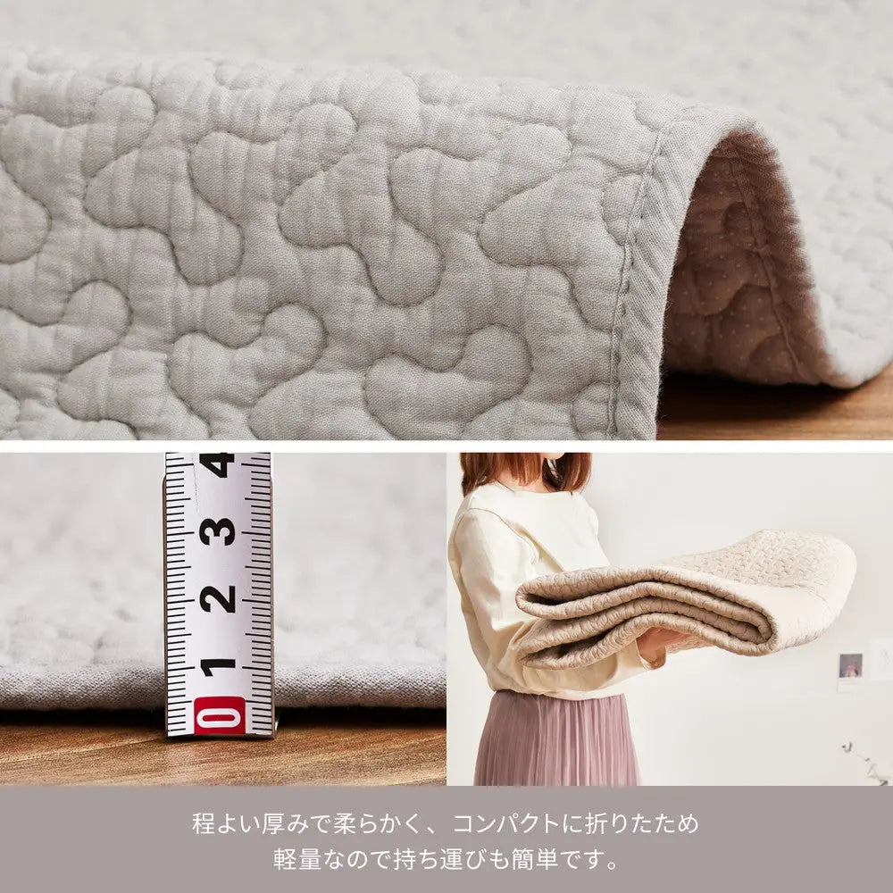 【ラグ+アンダーラグの2点セット】綿100% イブル ラグ デコール 約190×240cm 洗濯機で洗える 滑り止め付き コットン100% キルト キルティング マット マルチカバー 韓国 インテリア HAGIHARA