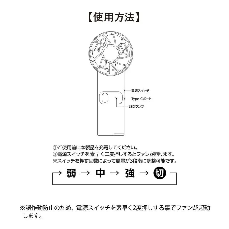 ミストハンディファン 風量3段階調整 ミスとファン クールグッズ 熱中症対策グッズ トレードワークス