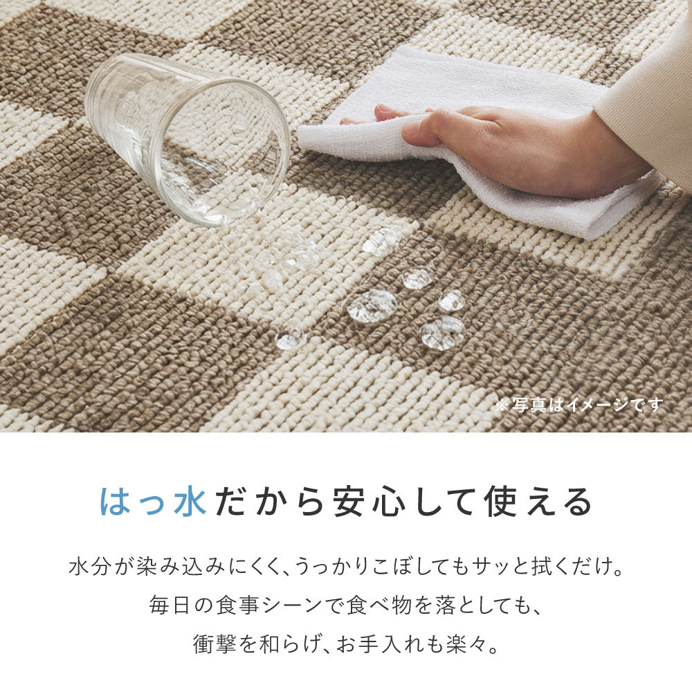 ダイニングラグ モニカ 約180×220cm 防ダニ 抗菌 防臭 防汚 はっ水 撥水 ホットカーペット対応 床暖房対応 タフトラグ カーペット HAGIHARA