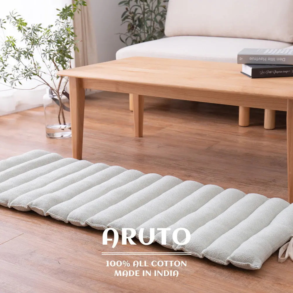 インド綿 ロングクッション アルト 約43×120cm 長座布団 ごろ寝クッション コットン100% ひも付き HAGIHARA