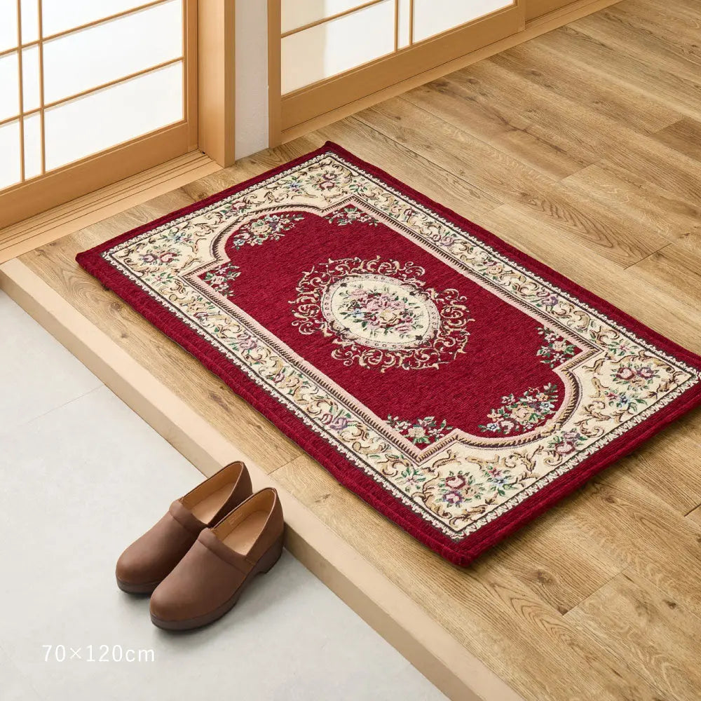 シェニールマット ダミニ 約45×75cm 玄関マット インテリアマット ウレタン入り ふっくら 厚手 室内 屋内 ジャガード織 オールシーズン HAGIHARA