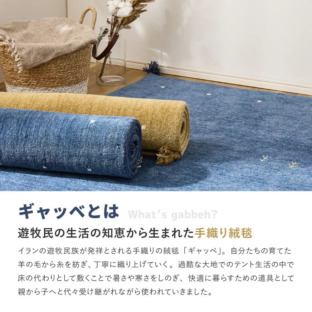 ギャッベ 玄関マット 約60×90cm ギャベ GABBEH L18 L19 ウール 羊毛 アクセントマット インテリアマット HAGIHARA