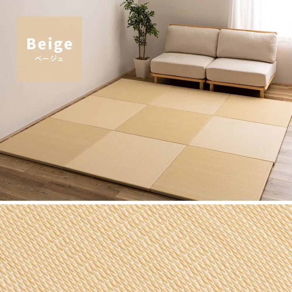 【6枚セット】 水拭きできる い草風 置き畳 おぼろ 約82×82×2.5cm 6枚入り 半畳 縁なし フロア畳 ユニット畳 PP 滑り止め付き HAGIHARA