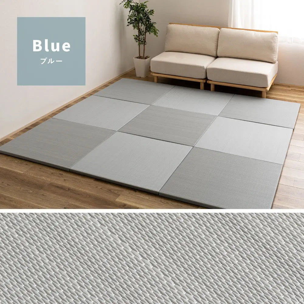 【6枚セット】 水拭きできる い草風 置き畳 おぼろ 約82×82×2.5cm 6枚入り 半畳 縁なし フロア畳 ユニット畳 PP 滑り止め付き HAGIHARA