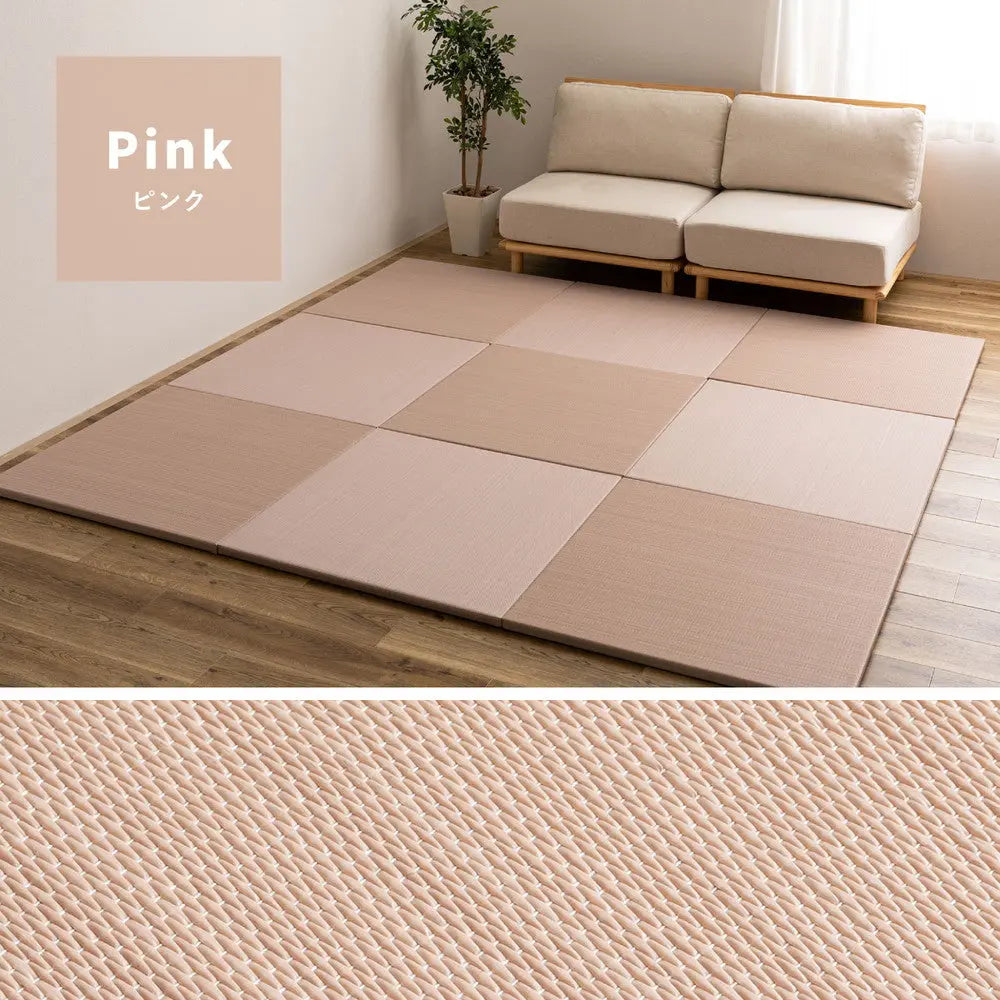 【6枚セット】 水拭きできる い草風 置き畳 おぼろ 約82×82×2.5cm 6枚入り 半畳 縁なし フロア畳 ユニット畳 PP 滑り止め付き HAGIHARA