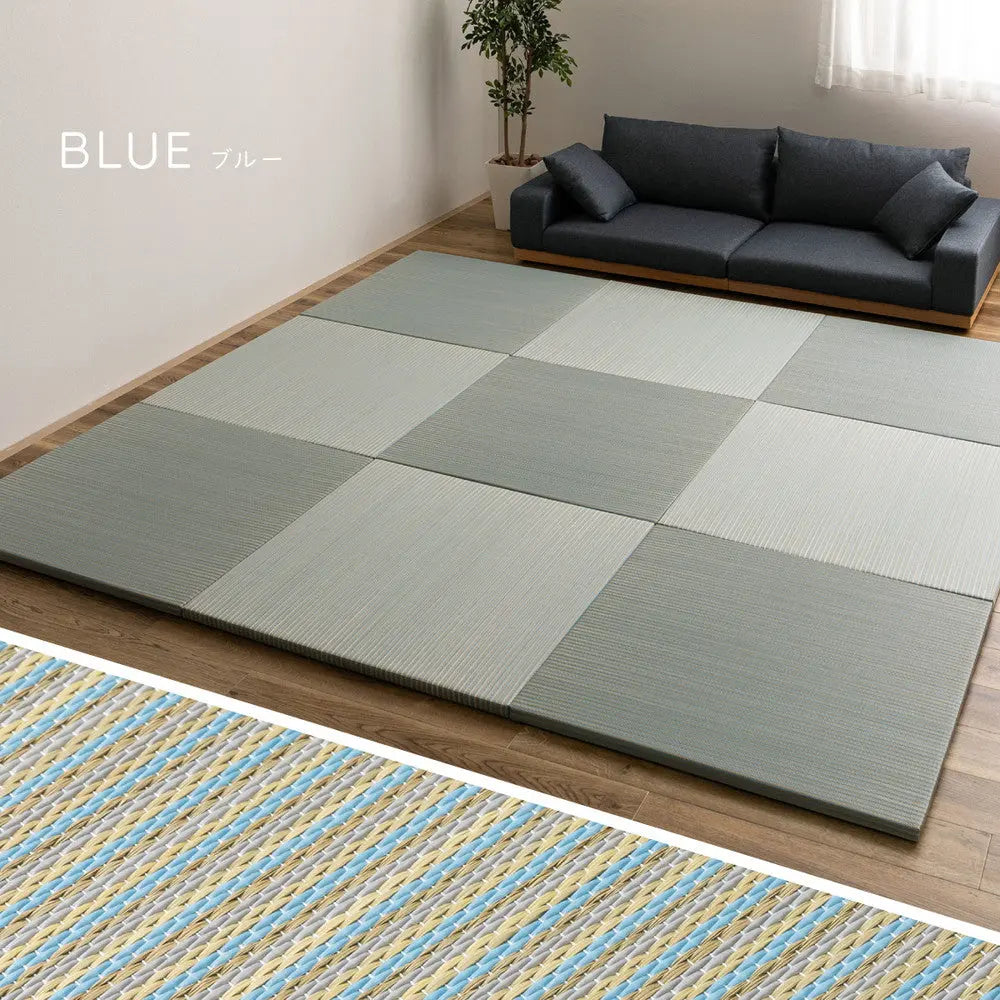い草×樹脂素材 ハイブリッド 置き畳 綾瀬 約82×82×2.5cm 異素材 丈夫 半畳 縁なし フロア畳 ユニット畳 PP 滑り止め付き HAGIHARA