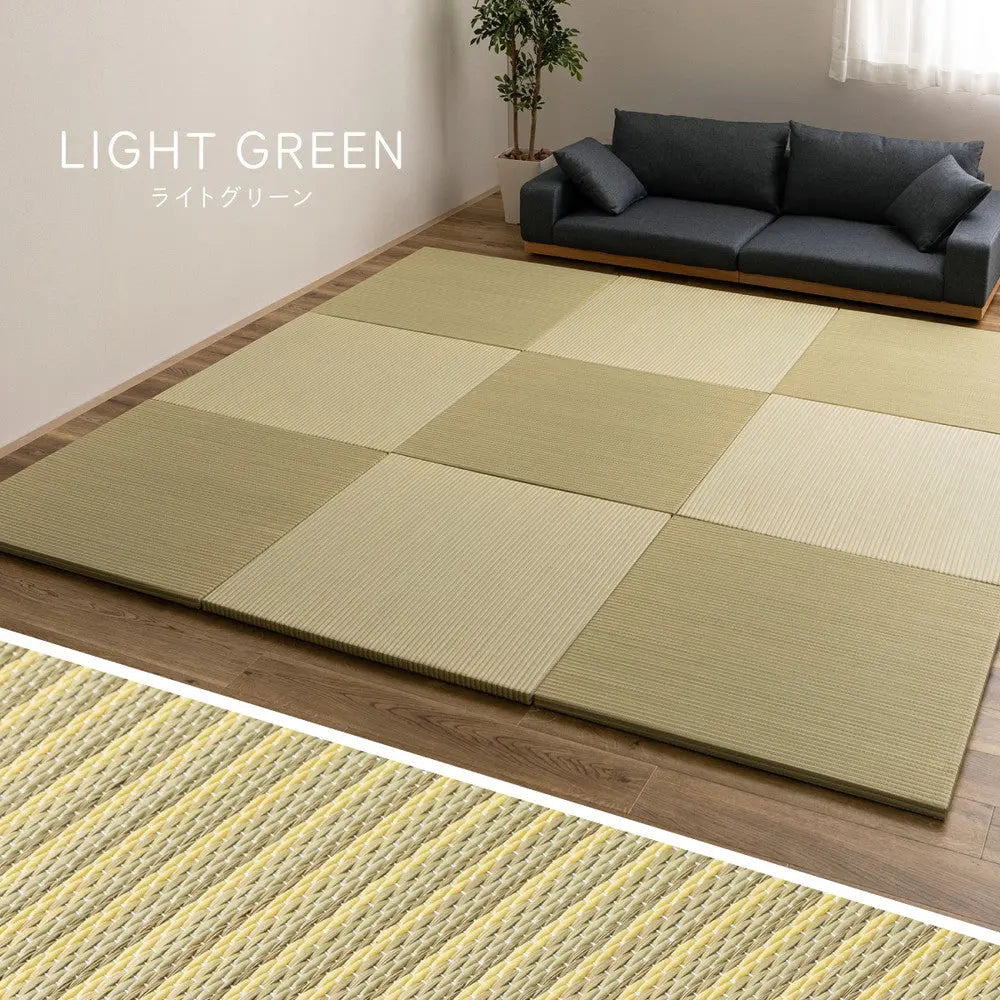 【9枚セット】 い草×樹脂素材 ハイブリッド 置き畳 綾瀬 約82×82×2.5cm 9枚入り 異素材 丈夫 半畳 縁なし フロア畳 ユニット畳 PP 滑り止め付き HAGIHARA