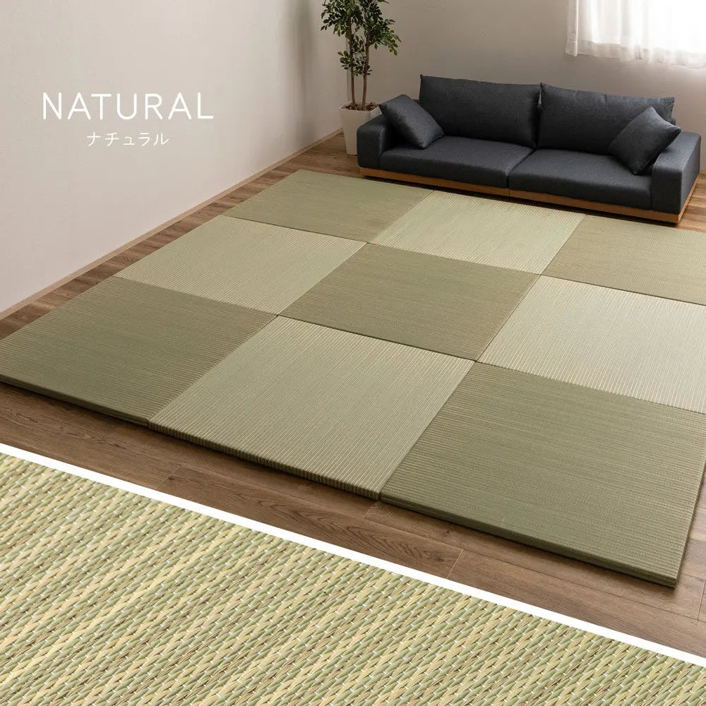【9枚セット】 い草×樹脂素材 ハイブリッド 置き畳 綾瀬 約82×82×2.5cm 9枚入り 異素材 丈夫 半畳 縁なし フロア畳 ユニット畳 PP 滑り止め付き HAGIHARA