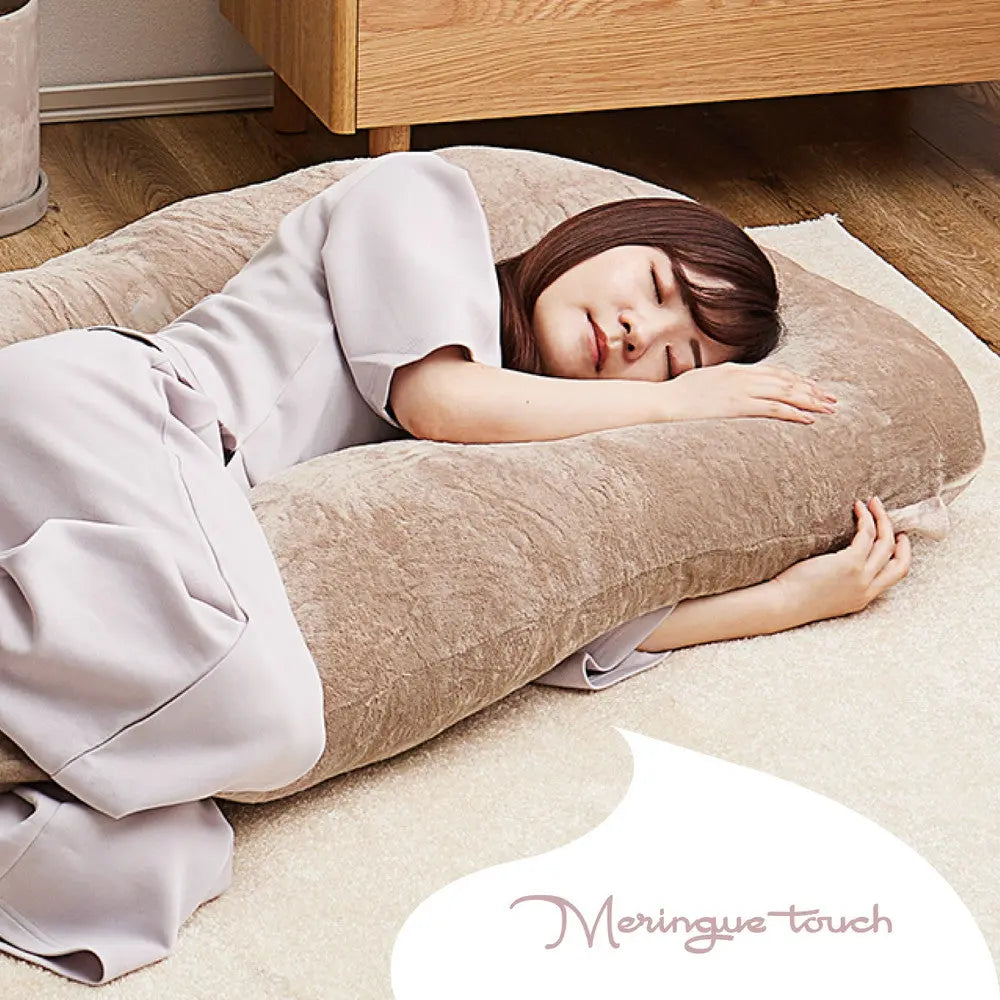 抱き枕 メレンゲタッチ G型 約140×70cm G字 洗えるカバー 寝具 背当て 授乳クッション HAGIHARA