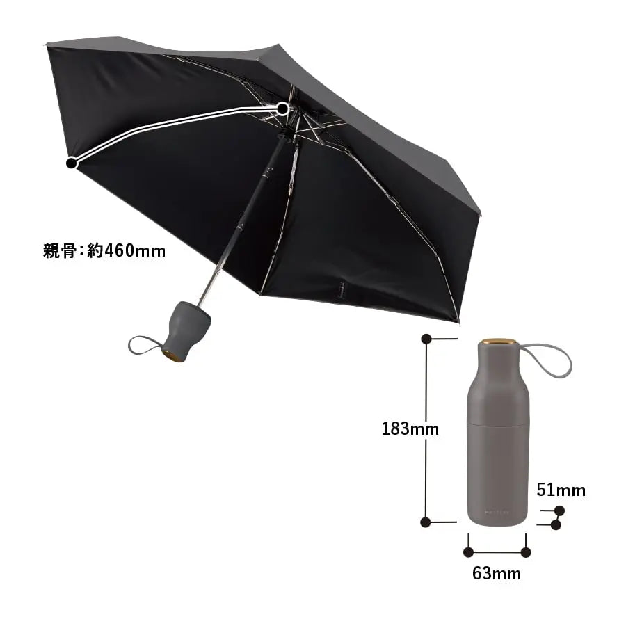 MOTTERU コンパクトボトル遮光アンブレラUPF50+ 晴雨兼用 日傘 折りたたみ傘 トレードワークス
