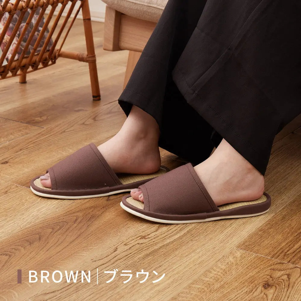 国産い草スリッパ 吉備 Mサイズ 約26cm 倉敷帆布 日本製 ルームシューズ 畳スリッパ 室内 HAGIHARA
