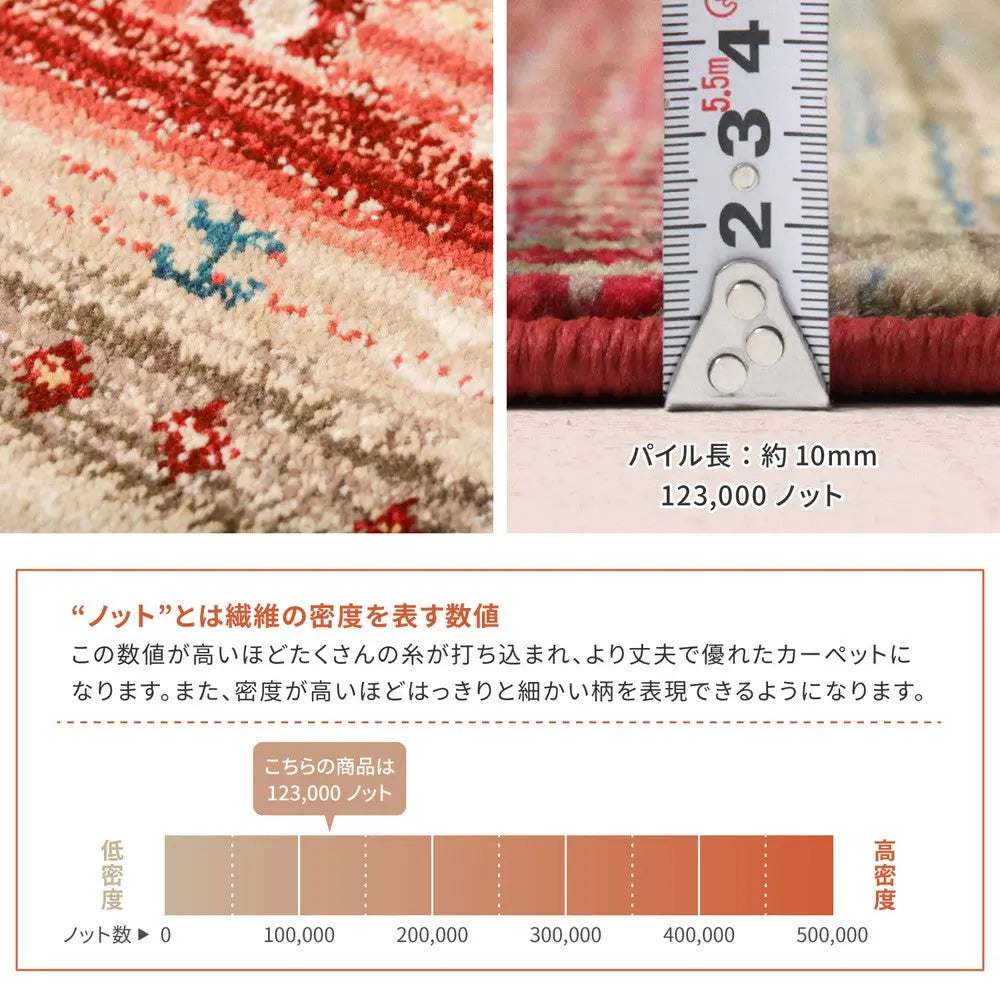 ウィルトン 玄関マット RAKKAS ラッカス 約70×125cm 民族柄 ギャッベ風 インテリアマット オールシーズン HAGIHARA