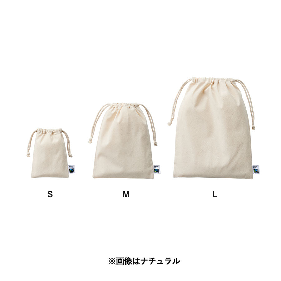 フェアトレードコットン巾着(L) ナチュラル