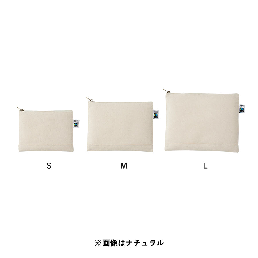フェアトレードコットンキャンバスフラットポーチ(S)