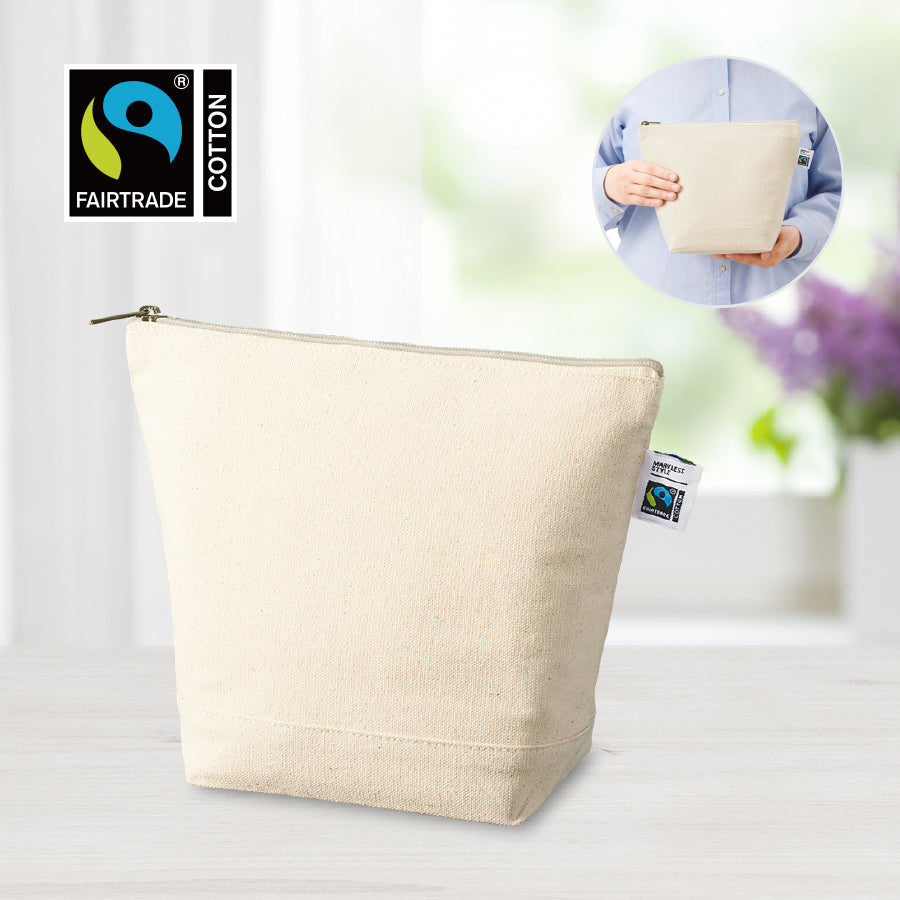 【アウトレット】フェアトレードコットンキャンバスデイリーポーチ(M) ナチュラル