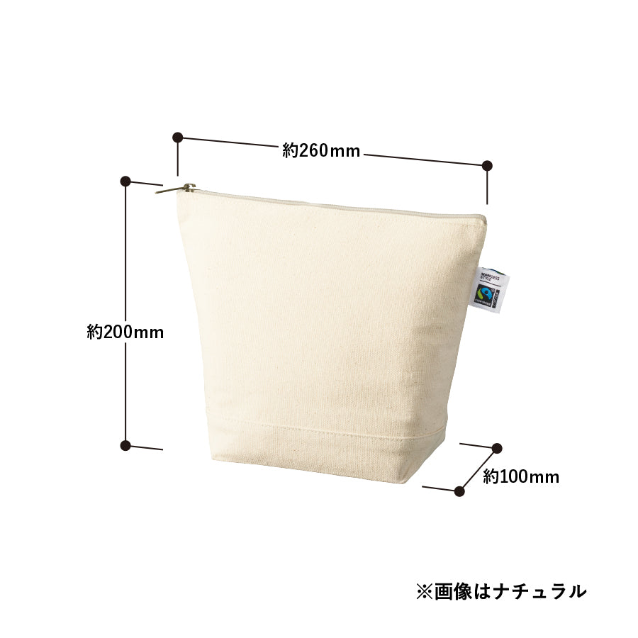 【アウトレット】フェアトレードコットンキャンバスデイリーポーチ(M) ナチュラル