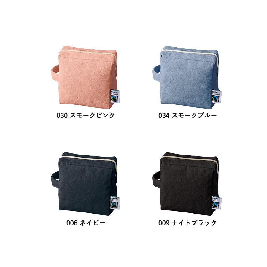 フェアトレードコットンキャンバスファスナーポーチ(S) トレードワークス