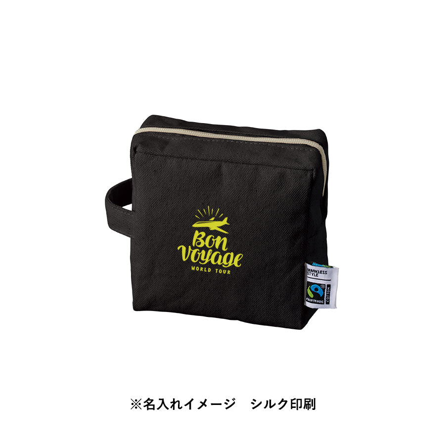 フェアトレードコットンキャンバスファスナーポーチ(S) トレードワークス