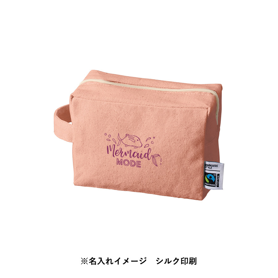 フェアトレードコットンキャンバスファスナーポーチ(M) トレードワークス