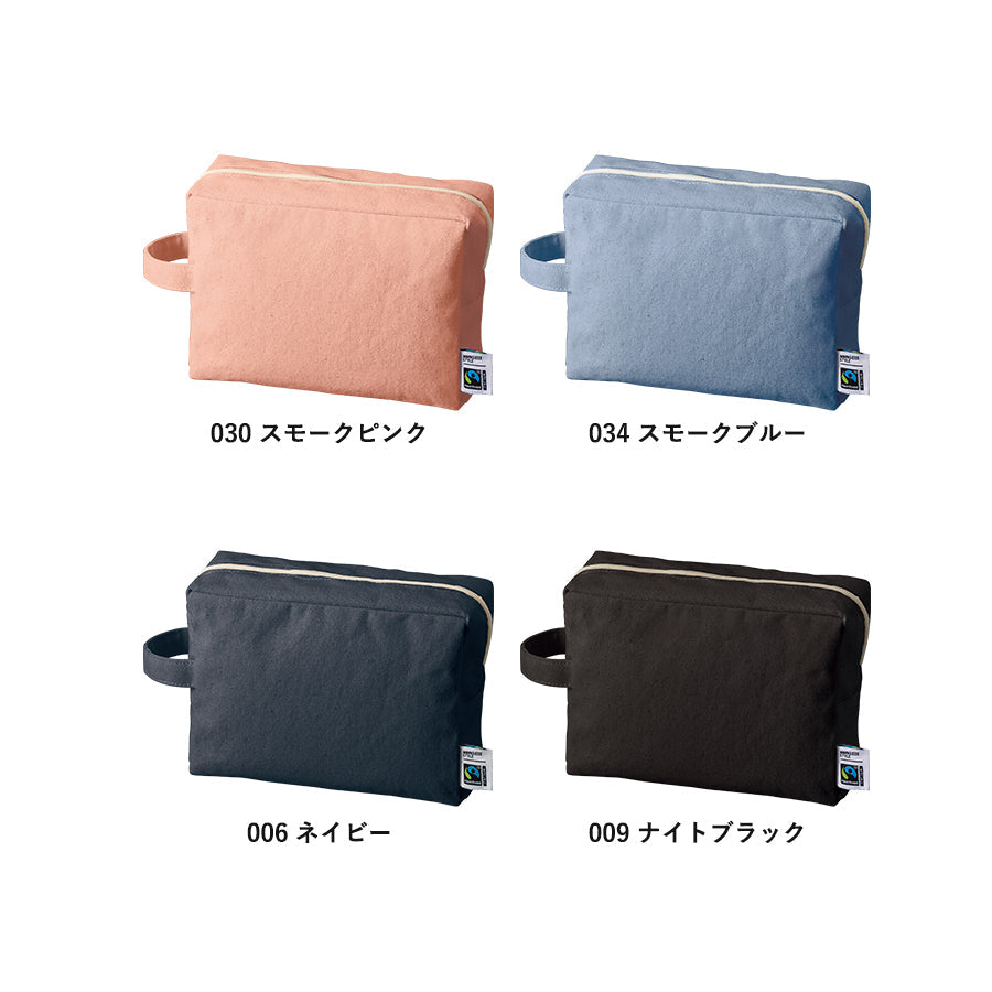 フェアトレードコットンキャンバスファスナーポーチ(L) トレードワークス