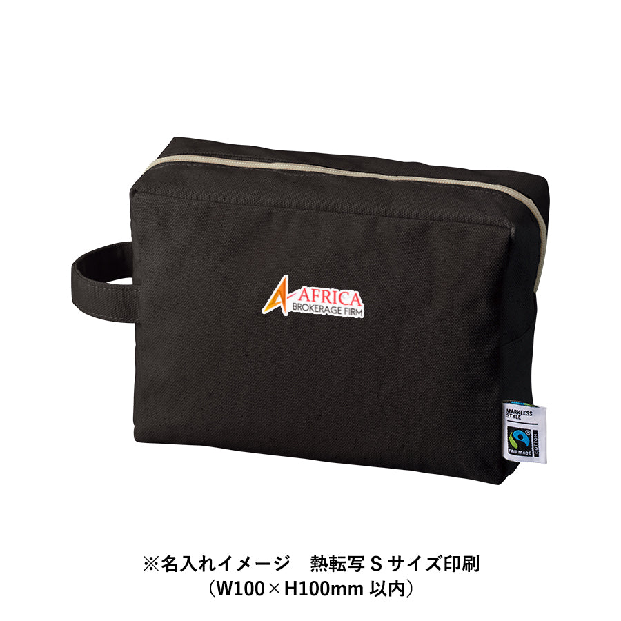 フェアトレードコットンキャンバスファスナーポーチ(L) トレードワークス