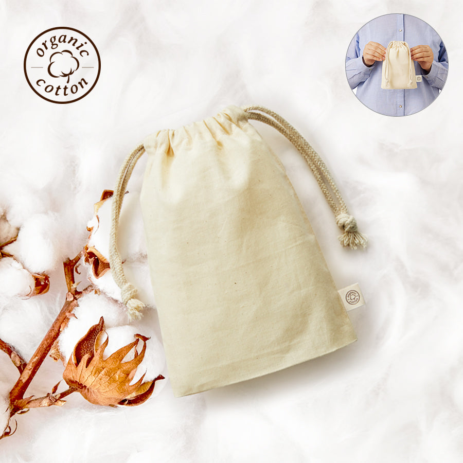オーガニックコットンガゼット巾着(S) ナチュラル