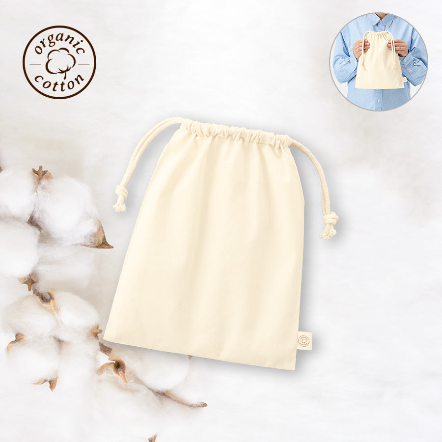 オーガニックコットン巾着(M) ナチュラル