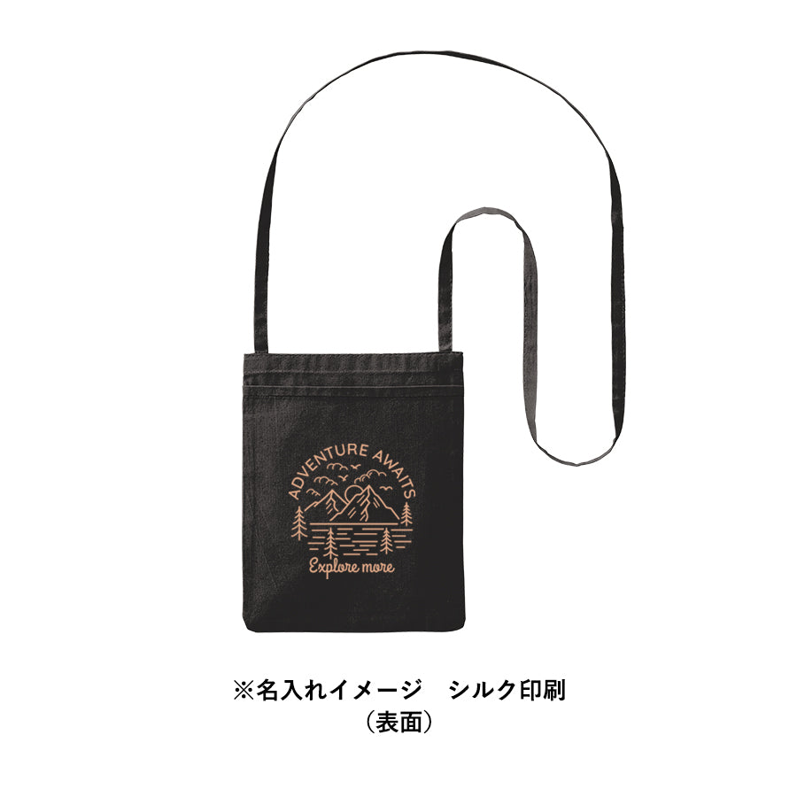 オーガニック厚手コットンポケットサコッシュ ブラック