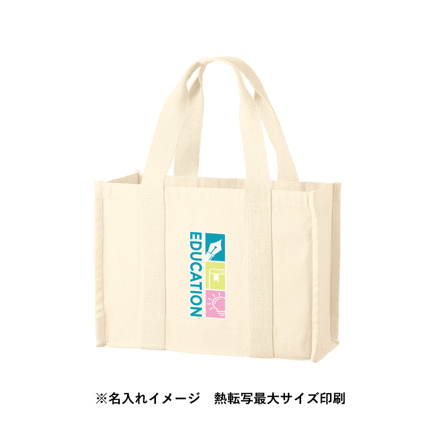 オーガニックコットンキャンバススクエアライントート ナチュラル