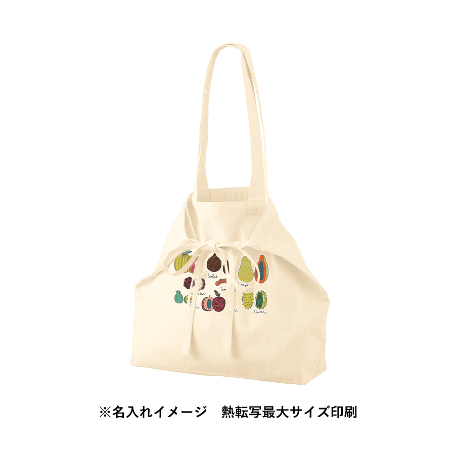 オーガニック厚手コットン紐リボントート ナチュラル