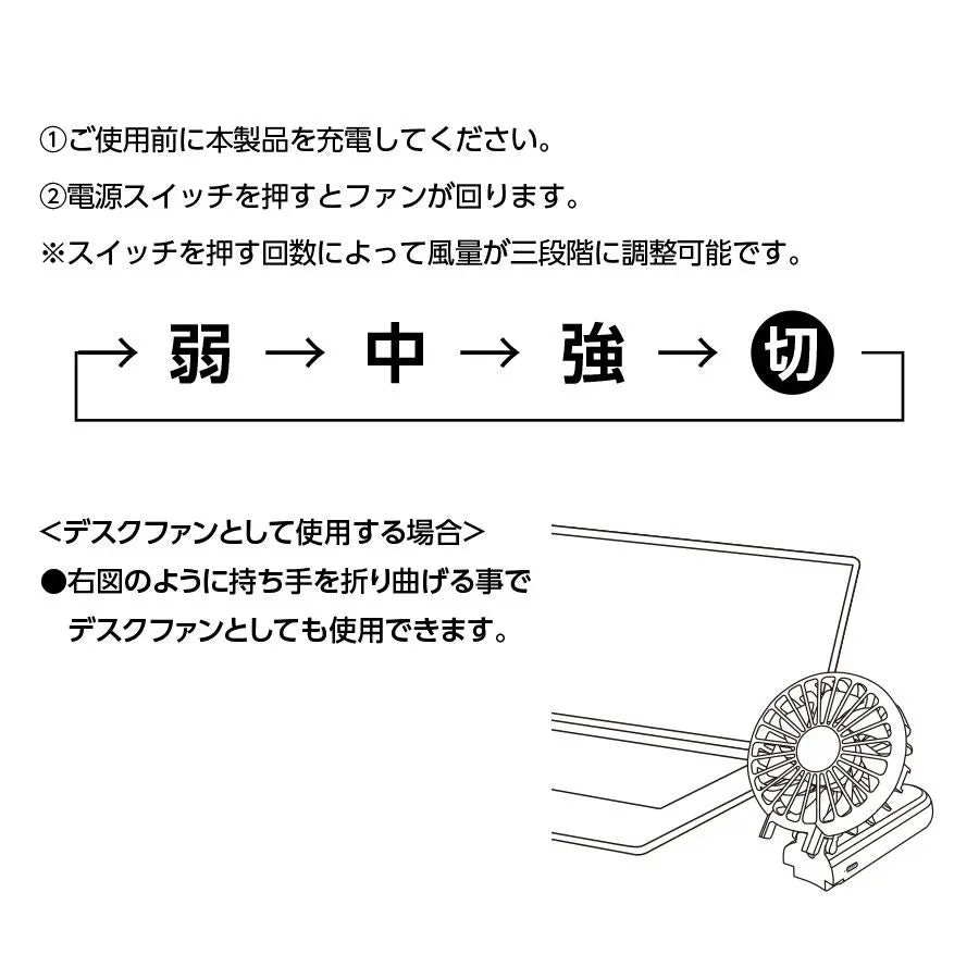 折りたたみハンディUSBファン クールグッズ 熱中症対策グッズ トレードワークス