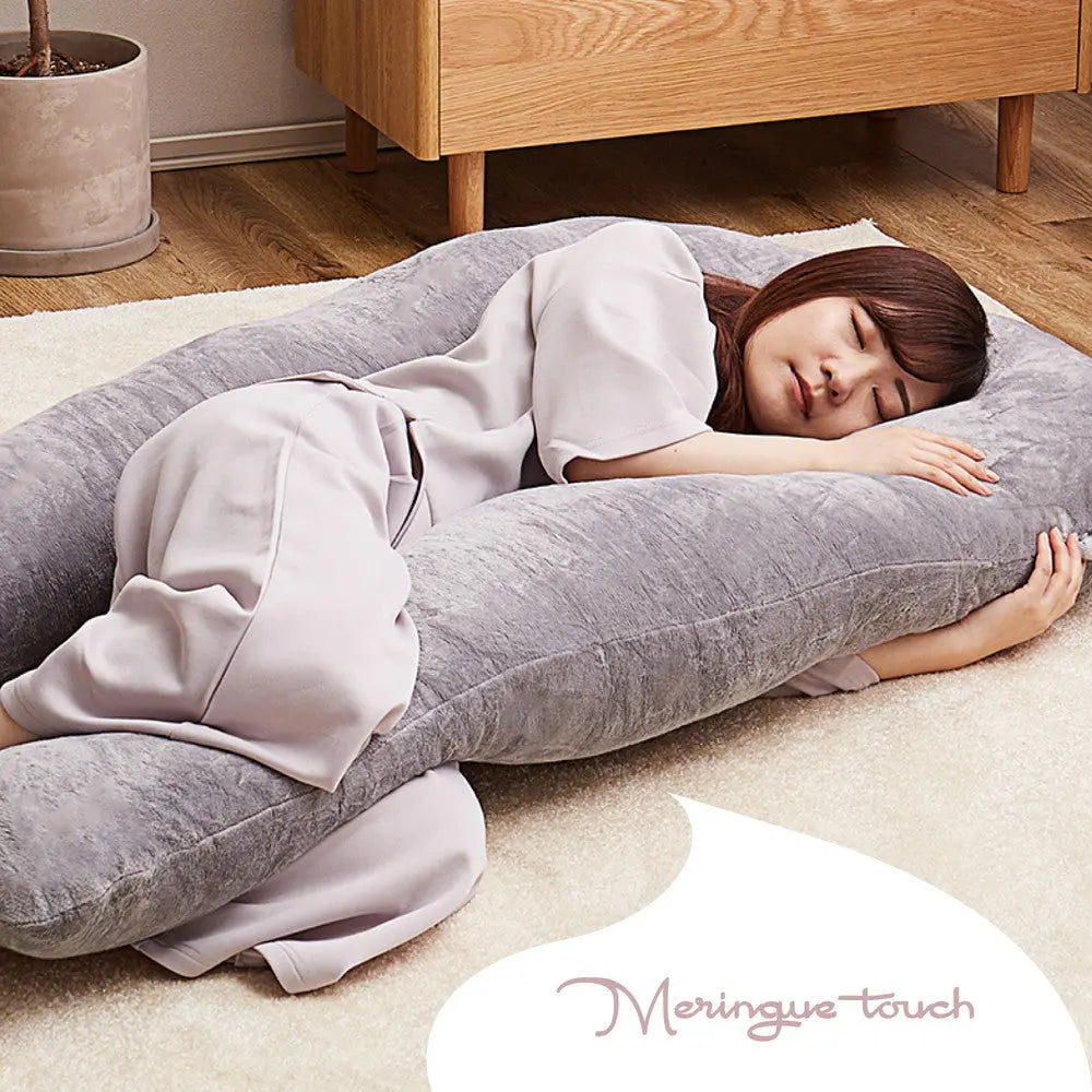 抱き枕 メレンゲタッチ U型 約140×70cm U字 洗えるカバー 寝具 背当て 授乳クッション HAGIHARA