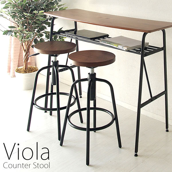 カウンタースツール Viola 天然木突板貼り合板 スチール 360度回転 宮武製作所