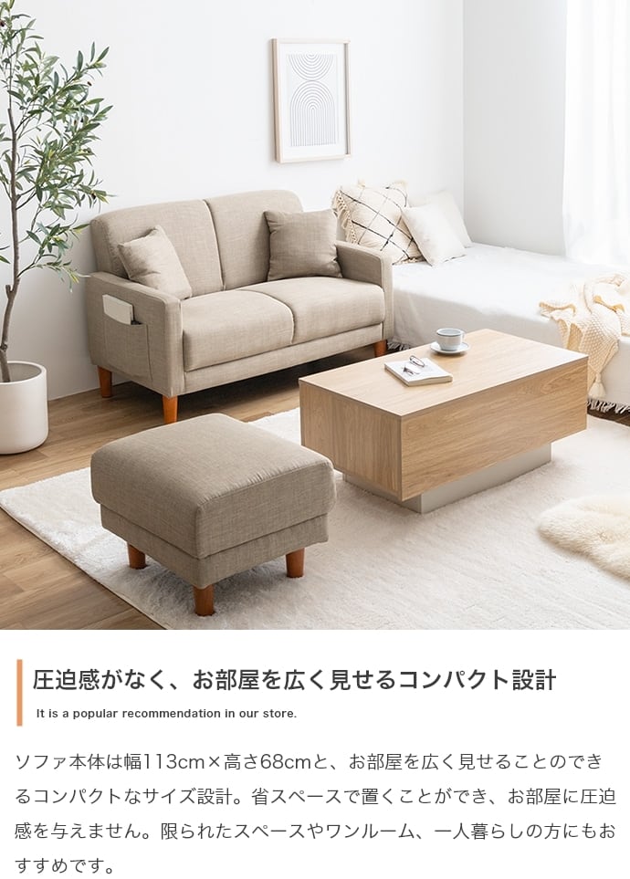 [単品] コンパクトオットマン 北欧デザイン ロータイプ エコロファニチャー