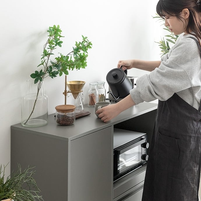 [幅88cm]レンジ台 キッチンラック Conina エコロファニチャー