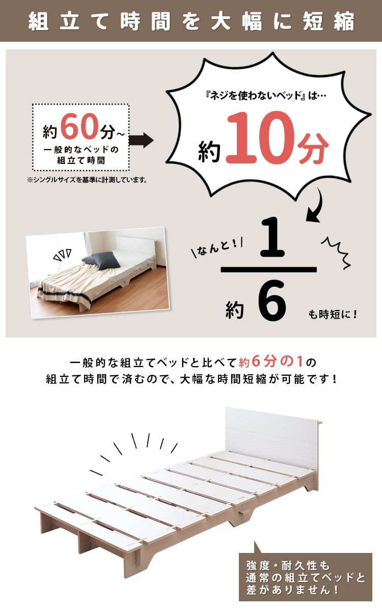 [SD]簡単組立すのこベッド ローベッド ブラックマットセット ネジ不使用 ナカバヤシ
