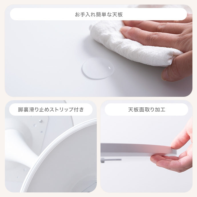 【2点セット】Tina 幅60cm カフェテーブル+イームズクリアチェア