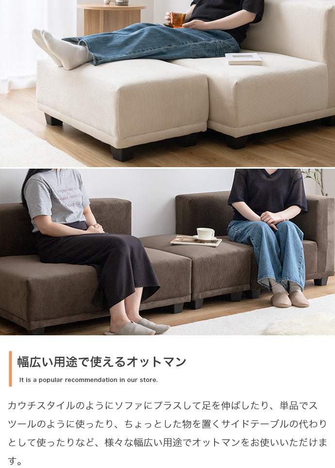【3点セット】Sucre 2人掛けカウチソファ