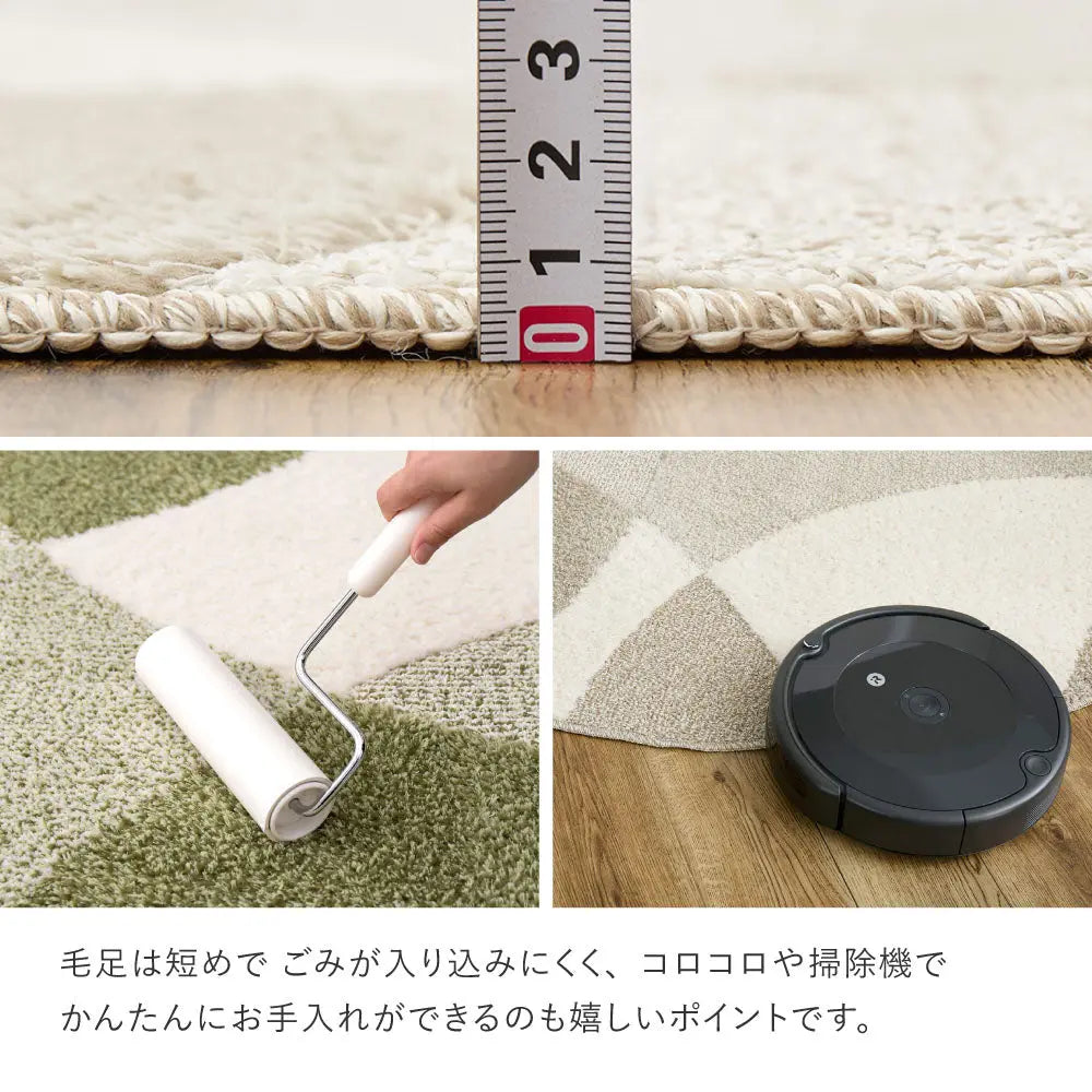 国産高機能ラグ ジャスト 約130×190cm 防ダニ 抗菌 防臭 抗ウイルス 消臭 花粉対策 日本製 HAGIHARA
