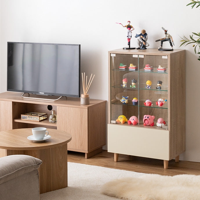【幅50cm×奥行29.6cm】Mysa 引き出し付きコレクションケース