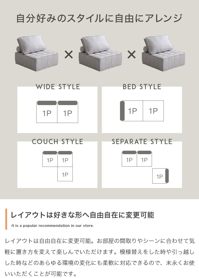 【2点セット】Mieux ローソファ