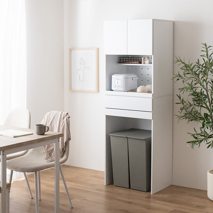 【幅58cm】Keuken ゴミ箱収納付きレンジ台