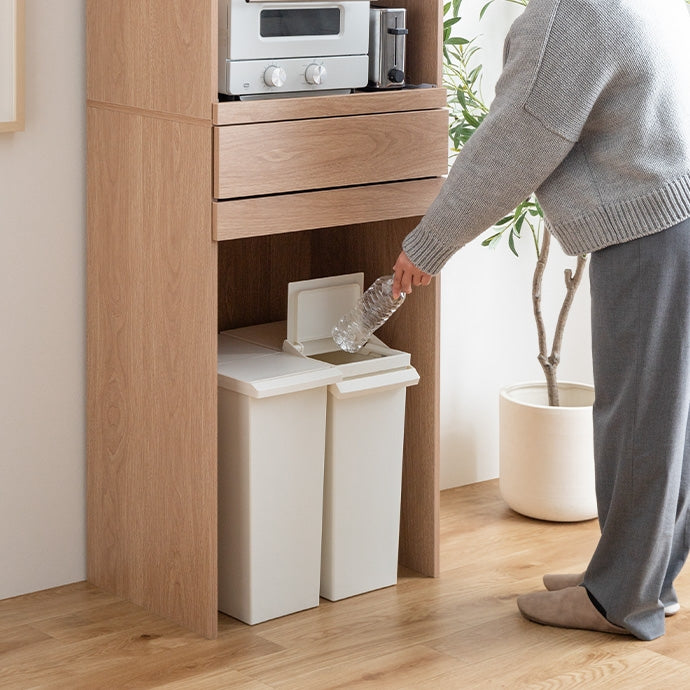 【幅58cm】Keuken ゴミ箱収納付きレンジ台