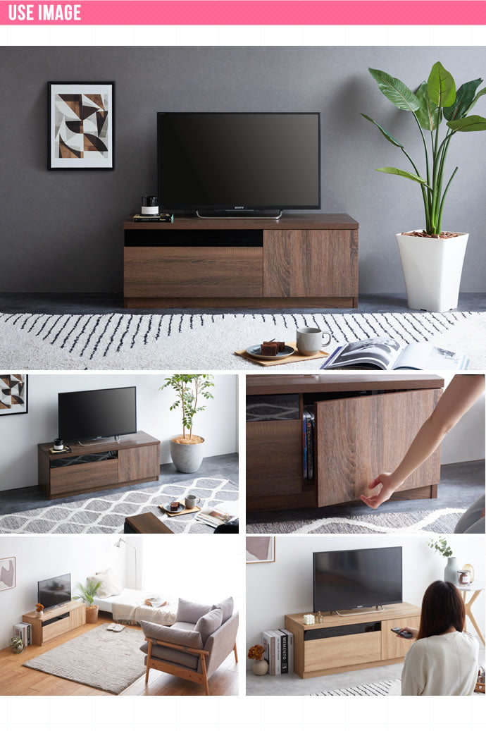 Connie ブラックパネル付きテレビ台　幅100cm(赤外線)