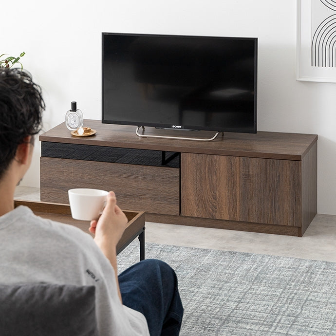 【幅120cm】Connie ブラックパネル付きテレビ台