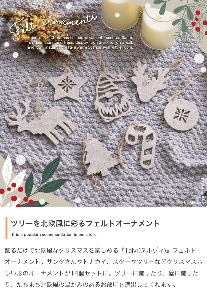 【14点セット】Talvi フェルトオーナメントセット